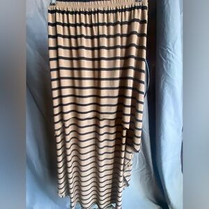 Forever 21 Striped High Low Tan and Black Women's Skirt size Small
